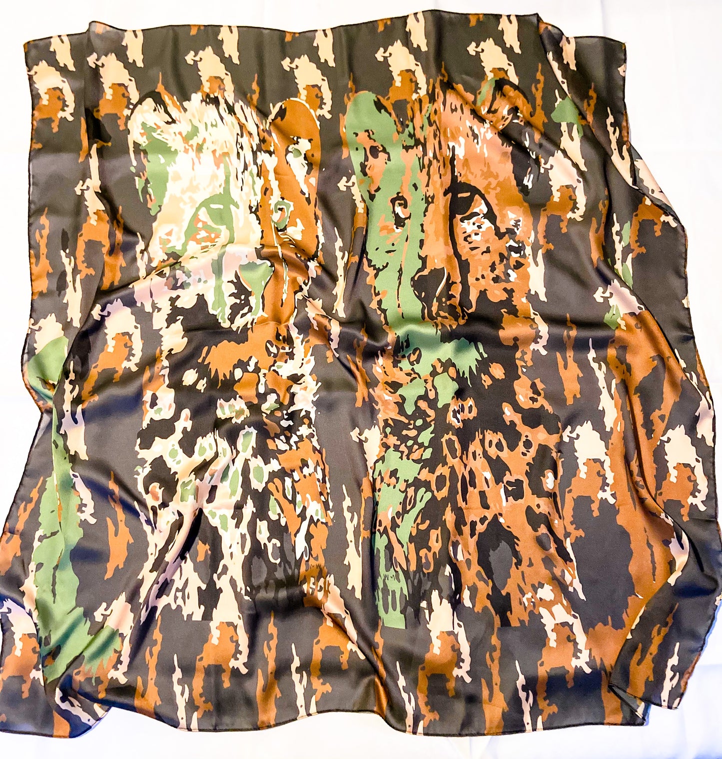 Cheetah Cubs Print Satin Scarf